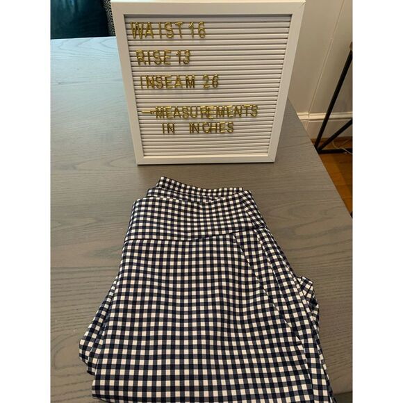 Zara Women Graham Business Pants Blue and White - Picture 7 of 7